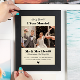 Personalised Married 1 Year Paper Anniversary Photo Print